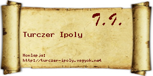 Turczer Ipoly névjegykártya